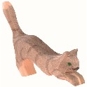 Kat, springende,gr&aring;