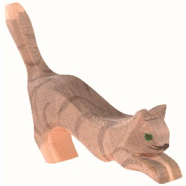 Kat, springende,gr&aring;