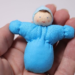 Baby, brunhåret - blå