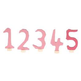 Tal - 1,2,3,4,5 - rosa til lysestage Tal - 1,2,3,4,5 - rosa til lysestage