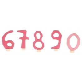 Tal - 6,7,8,9,0 - rosa til lysestage Tal - 6,7,8,9,0 - rosa til lysestage
