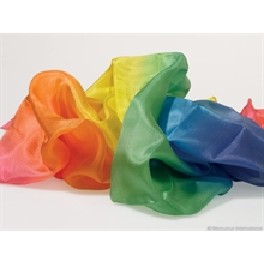 Silke 53 x 53 cm - regnbue farver 
