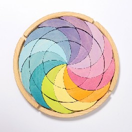 Puslespil, rundt, hjul - pastel