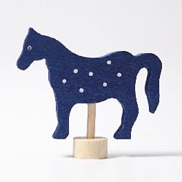 Hest, blå til lysestage Hest, blå til lysestage