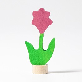 Blomst, pink til lysestage Blomst, pink til lysestage