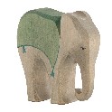 Elefant med grøn saddel 