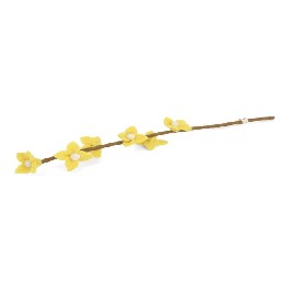 Blomster på stilk, lys gul - filt Blomster på stilk, lys gul - filt