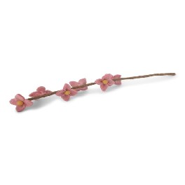 Blomster på stilk, støvet rød - filt Blomster på stilk, støvet rød - filt