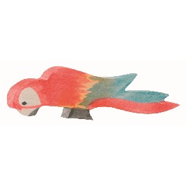 Papegøje, flerfarvet - H 4 cm